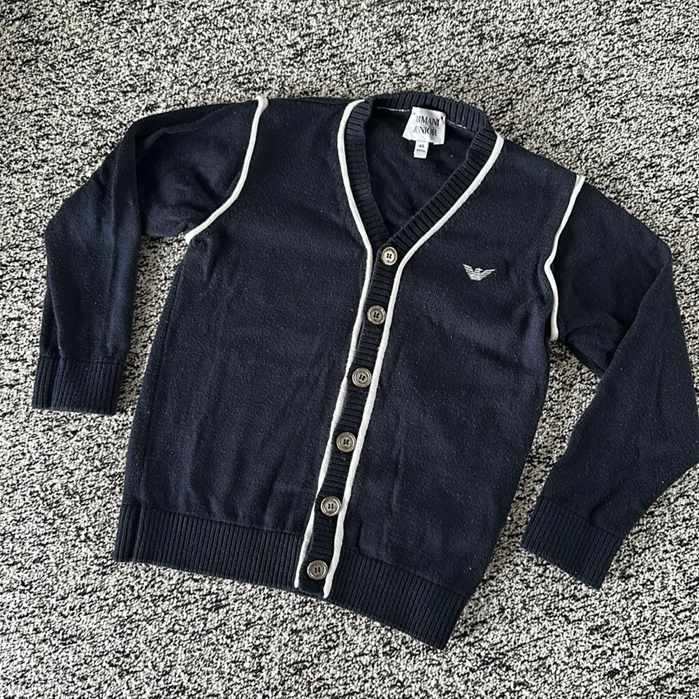 Armani Junior Boys Cardigan Knit Seeater